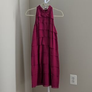 Vince Fuchsia Layered Silk Dress
